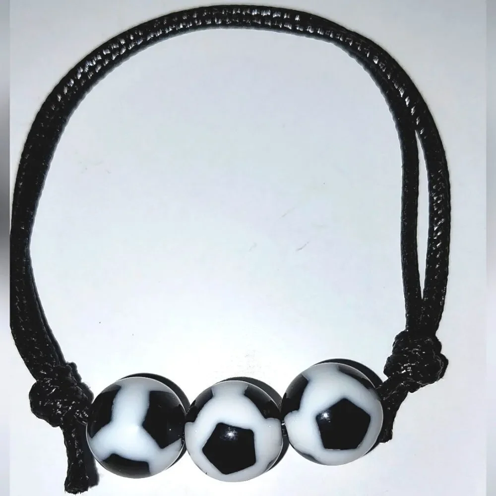 Unisex kids soccer ball adjustable charm bracelet